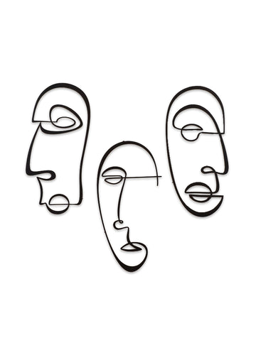ABSTRACT LINE ART 3'LÜ SET