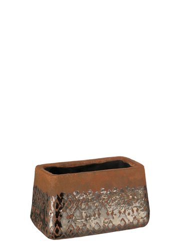 MACETA RECTANGULAR DE BRONCE