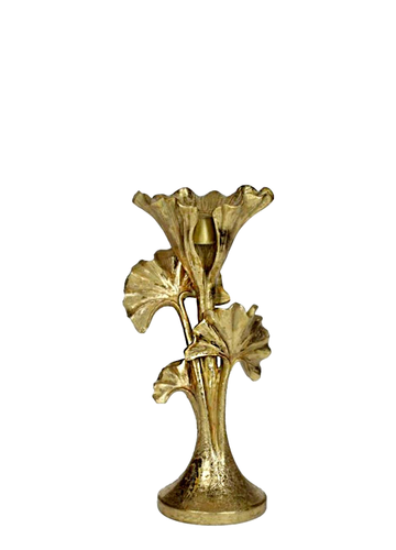 CANDELABRO DE PIE GINGKO ORO