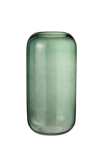 JARRÓN CRISTAL CILINDRO VERDE / L