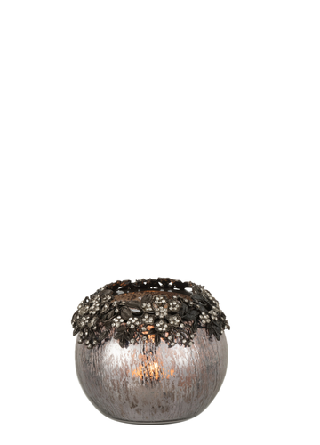 STONE DETAILED SILVER TOP T-LIGHT / M
