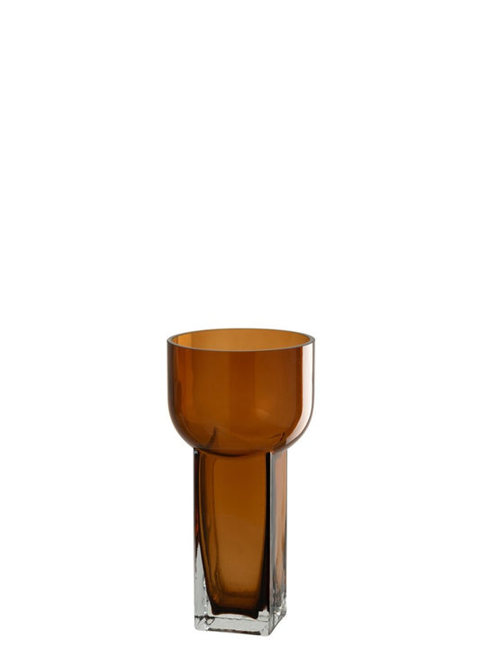 CAROL AMBER UZUN CAM VAZO / 26 CM