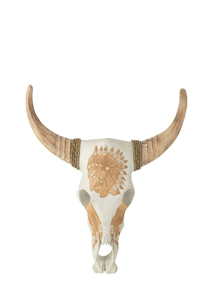 ALBASIA AHŞAP SKULL OBJE