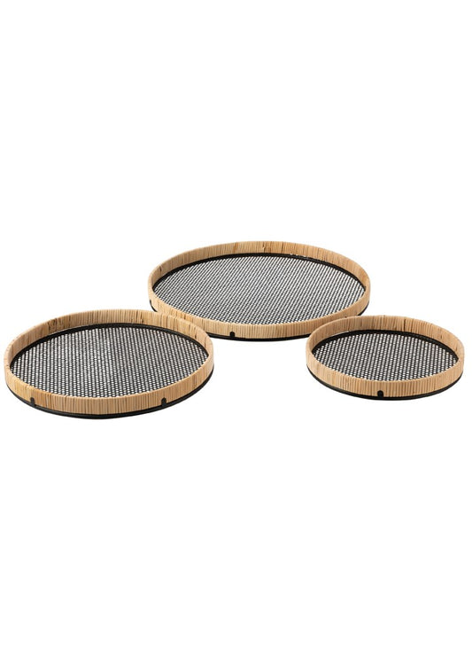 RATTAN DETAYLI METAL TEPSİ / S