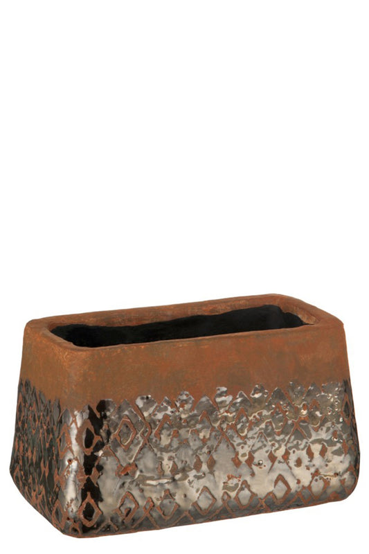 BRONZ DİKDÖRTGEN SAKSI / 10,5 CM