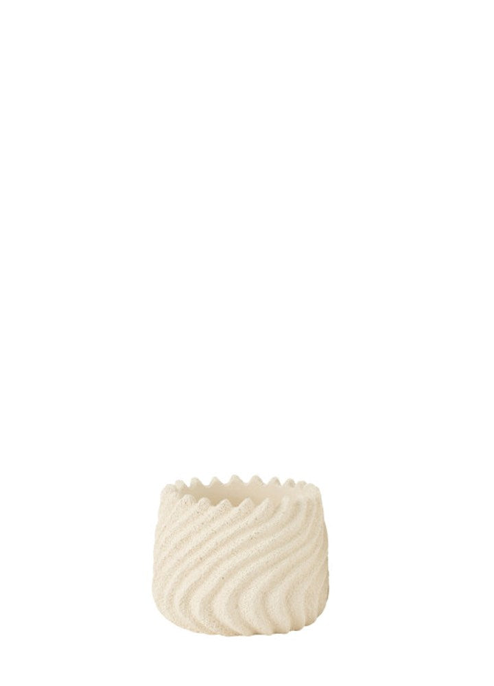 DALGALI KREM BETON SAKSI / 13,5 CM