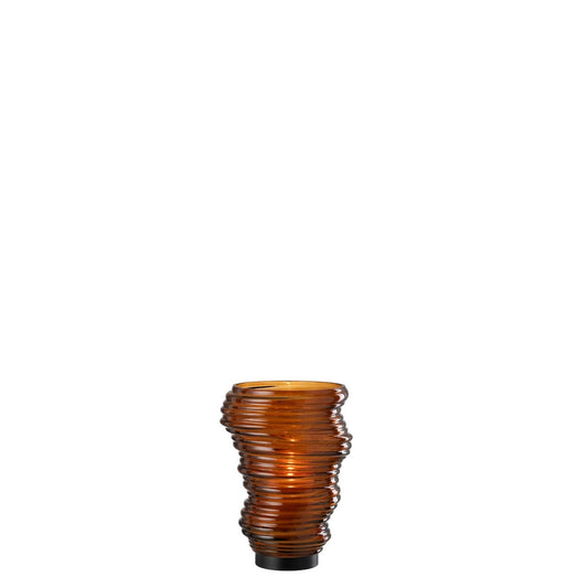TORNADO KAHVERENGİ CAM VAZO / MUMLUK 27,5 CM