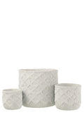 DAMALI BEYAZ SAKSI / 33*33*28,5 CM 