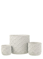 DAMALI BEYAZ SAKSI / 33*33*28,5 CM 