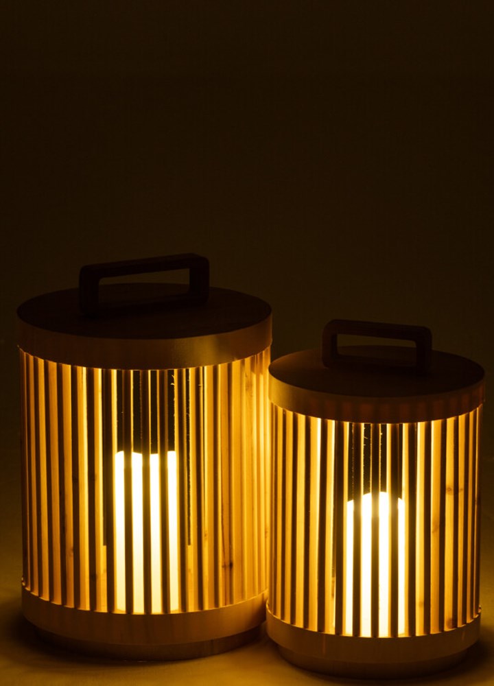 LEDLİ AHŞAP LAMBA / M