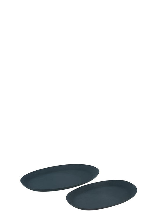 METAL MAVİ OVAL TABAK / S 