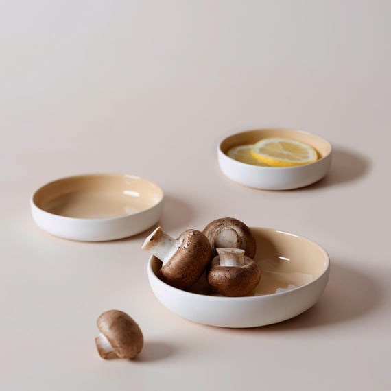 CAPSULE YUV.KÜÇÜK BOY KASE ÇİFT RENK FİLDİŞİ&SAMAN