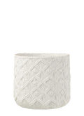 DAMALI BEYAZ SAKSI / 33*33*28,5 CM 