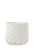 DAMALI BEYAZ SAKSI / 33*33*28,5 CM 