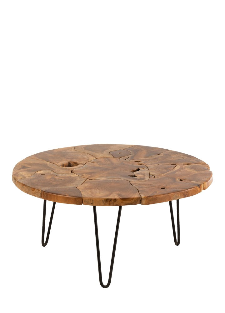 TEAK NATUREL YUVARLAK SEHPA