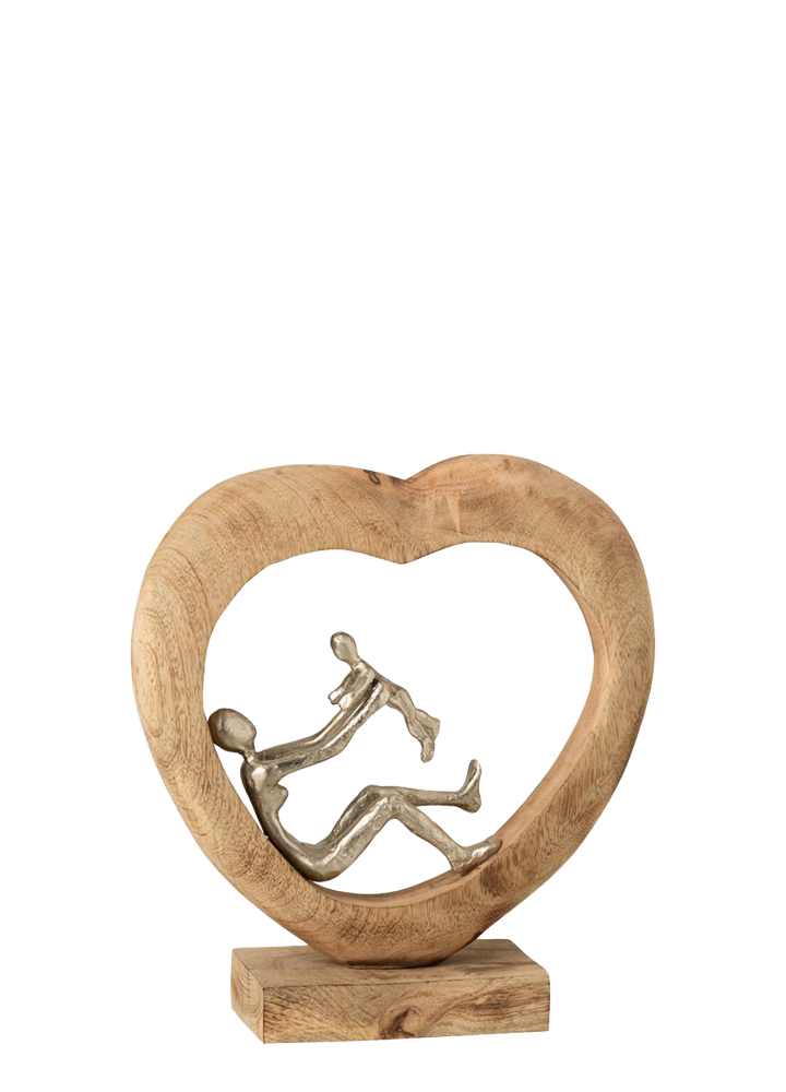 MOTHER AND CHILD FIGURE IN A HEART