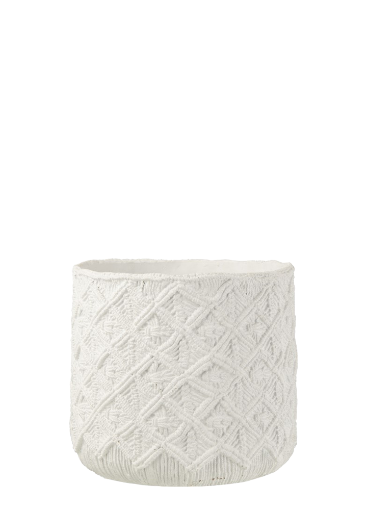 DAMALI BEYAZ SAKSI / 33*33*28,5 CM