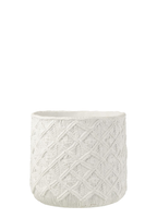 DAMALI BEYAZ SAKSI / 33*33*28,5 CM