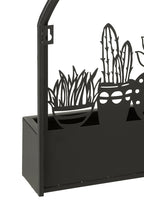 KAKTÜS SİYAH METAL KAPI ÖNÜ SAKSI /39.5 CM