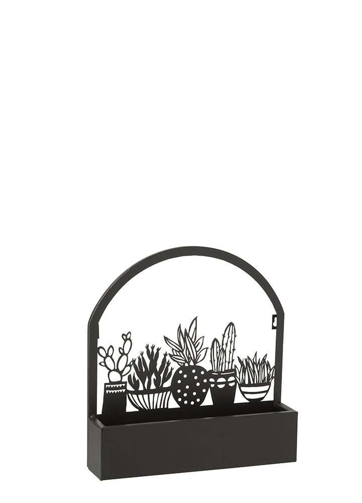 KAKTÜS SİYAH METAL KAPI ÖNÜ SAKSI /39.5 CM