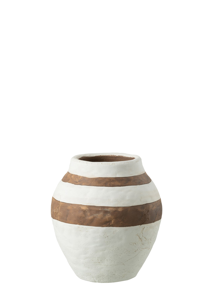 KENIA CERAMIC POT WHITE / S