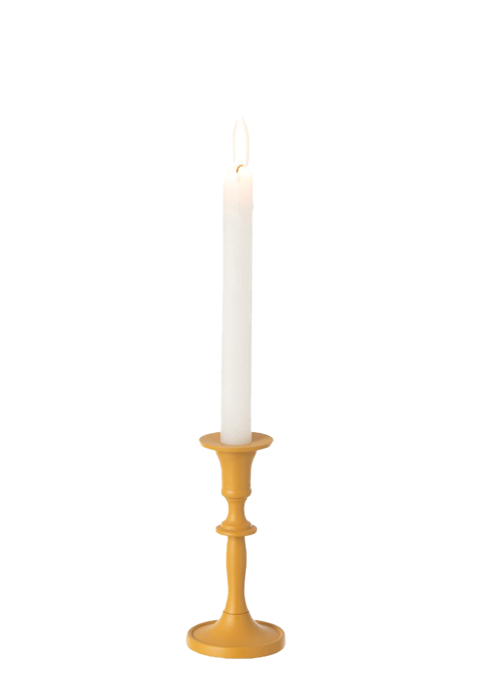 METAL CANDLESTICK MUSTARD / S