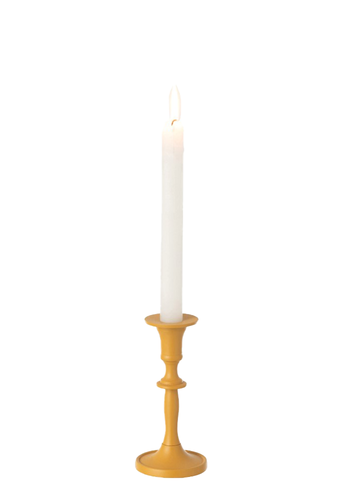 METAL CANDLESTICK MUSTARD / S