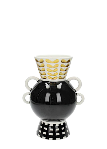 PATTERNED VASE / BLACK