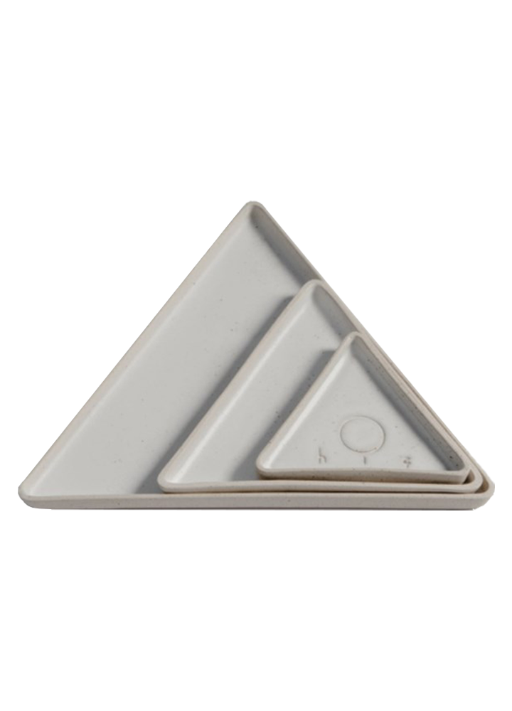 EVER CERAMIC TRIANGLE PLATE SNOW/S
