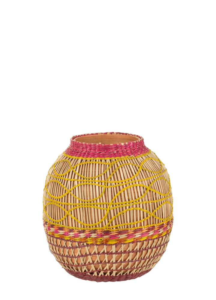 WICKER RATTAN VASE / M