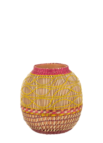 WICKER RATTAN VASE / M