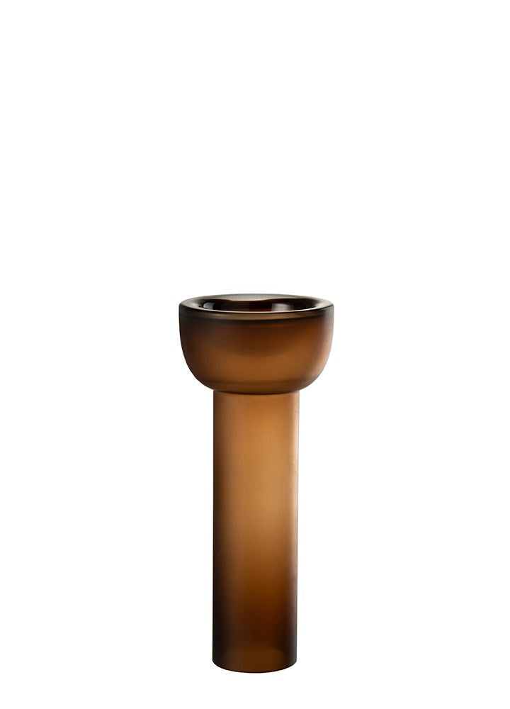 YARA KAHVERENGİ CAM MUMLUK VAZO/ 38 CM