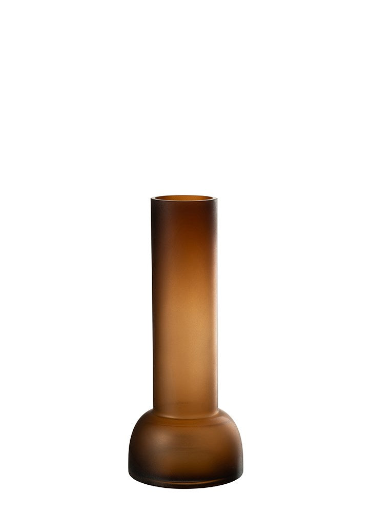 YARA KAHVERENGİ CAM MUMLUK VAZO/ 38 CM