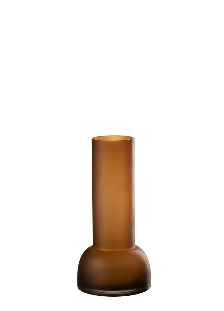 YARA KAHVERENGİ CAM MUMLUK VAZO / 32 CM