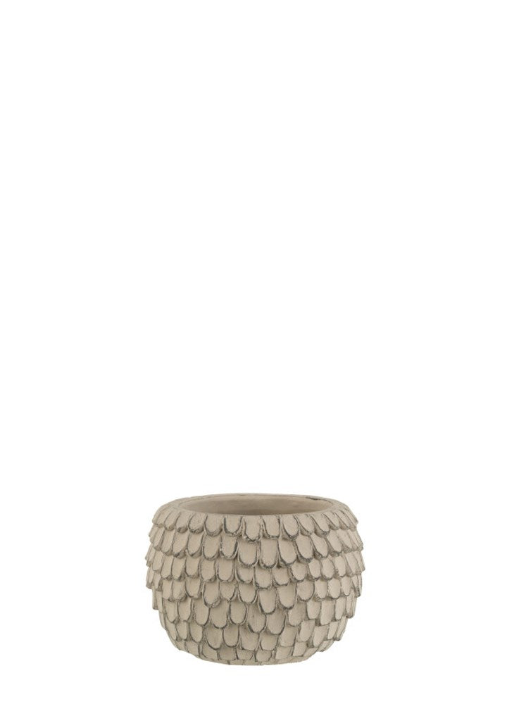 LEAF GRİ MİNİ SAKSI / 13,5 CM 