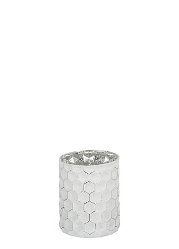WHITE GLASS CANDLE HOLDER