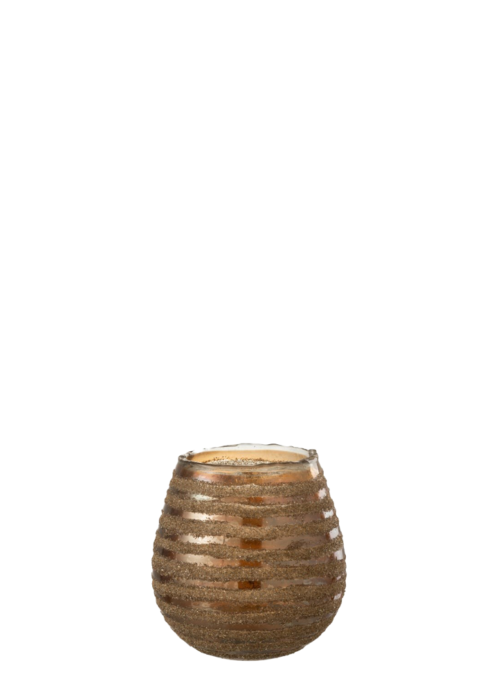 GOLD & KAHVE DETAYLI CAM T-LIGHT / S