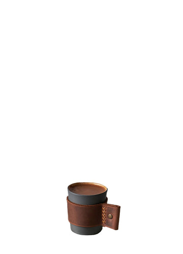 TOUCH OF LEATHER KAHVE FİNCANI / SİYAH&FİLDİŞİ