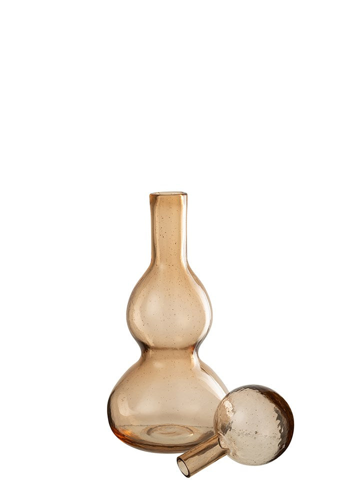 CAROL BOĞUMLU AMBER CAM ŞİŞE / 42 CM