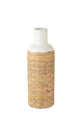 WEAVING RATTAN DETAYLI VAZO / BEYAZ