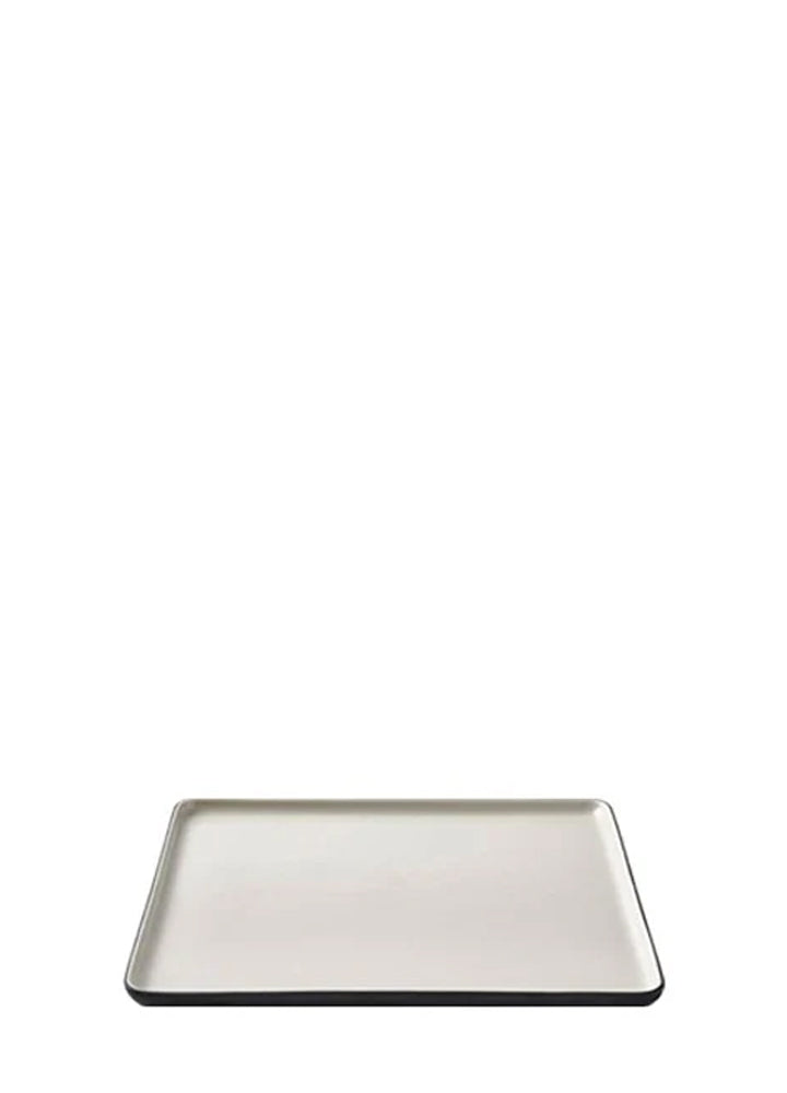 SQUARE SERVING PLATE / BLACK &amp; IVORY