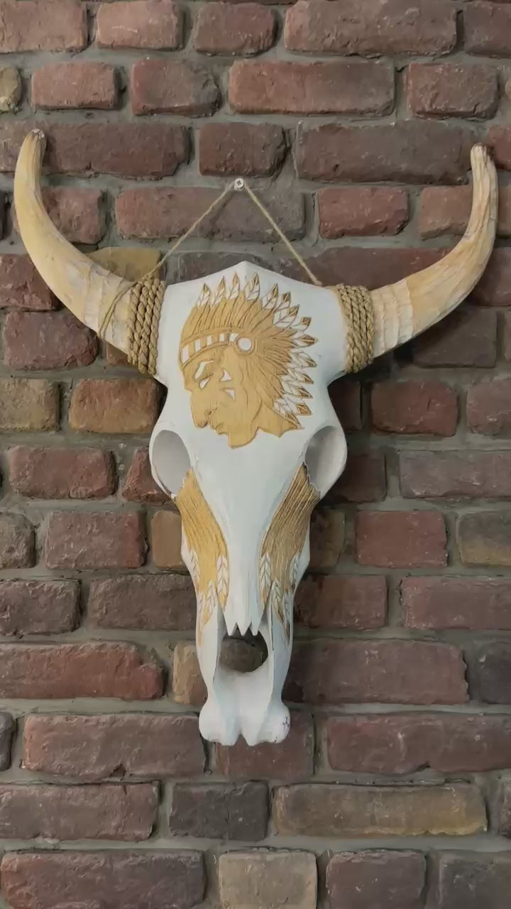 ALBASIA AHŞAP SKULL OBJE