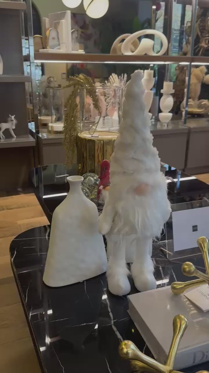 PELUŞ ŞAPKALI BEYAZ NOEL BABA