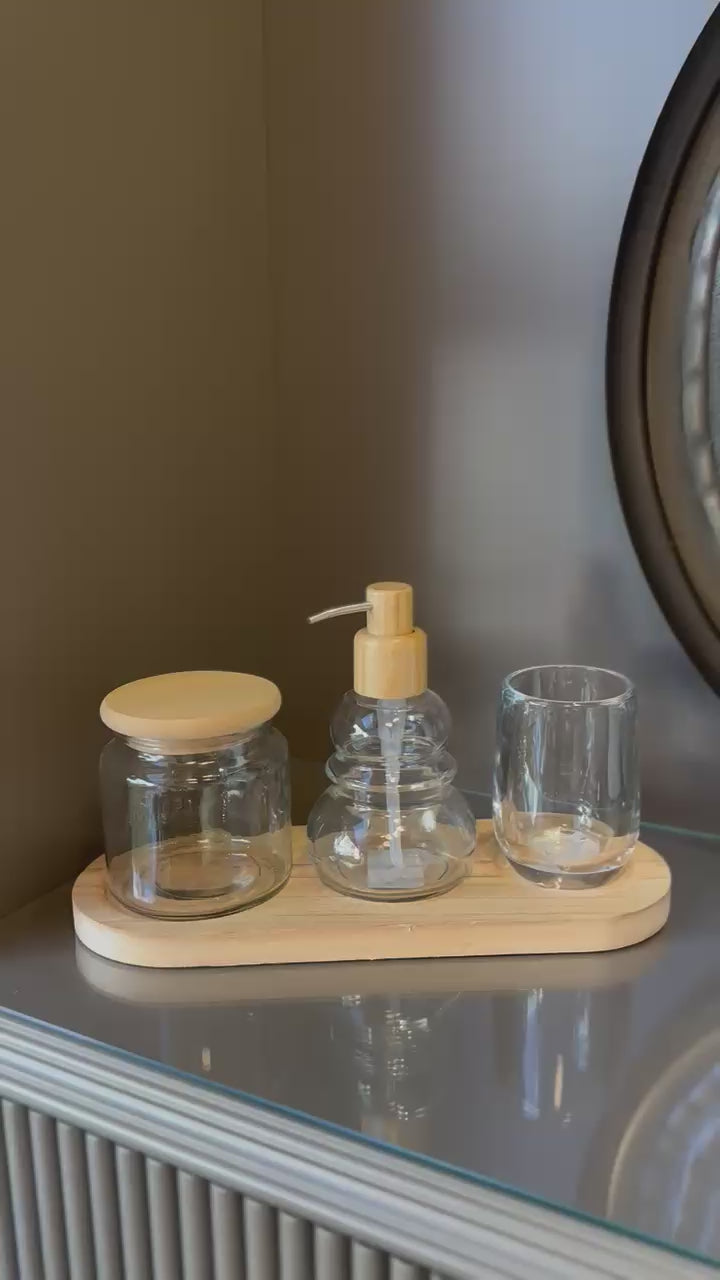 TRIO AHŞAP BANYO SET