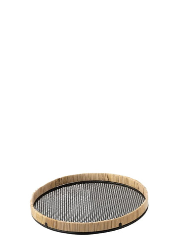 RATTAN DETAYLI METAL TEPSİ / M