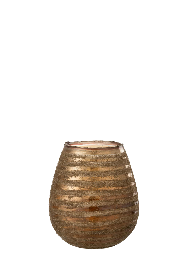GOLD & KAHVE DETAYLI CAM T-LIGHT / L