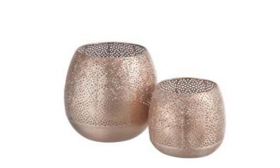 BAKIR OYMALI METAL MUMLUK / M