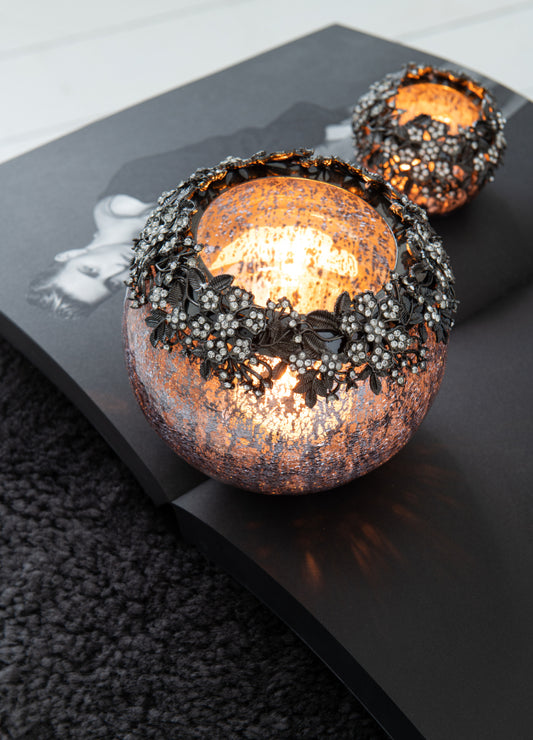 STONE DETAILED SILVER TOP T-LIGHT / L